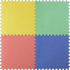 JUST HOME COLLECTION - Alfombra Cuadrada Puzzle Colores 60x60cm