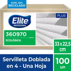 ELITE PROFESSIONAL - Servilleta Ecológica Plus doblada 100und.
