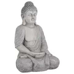 JUST HOME COLLECTION - Budha Meditando Decorativo Resina Gris 38.5x59x28cm