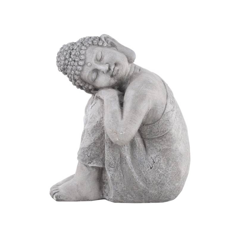 JUST HOME COLLECTION - Budha Reposando Decorativo Resina Gris 40x48x30cm