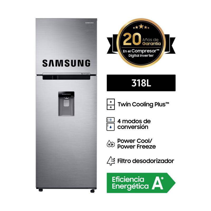 SAMSUNG - Refrigeradora Samsung 318 Lt Top Freezer RT32K5730S8 Inox