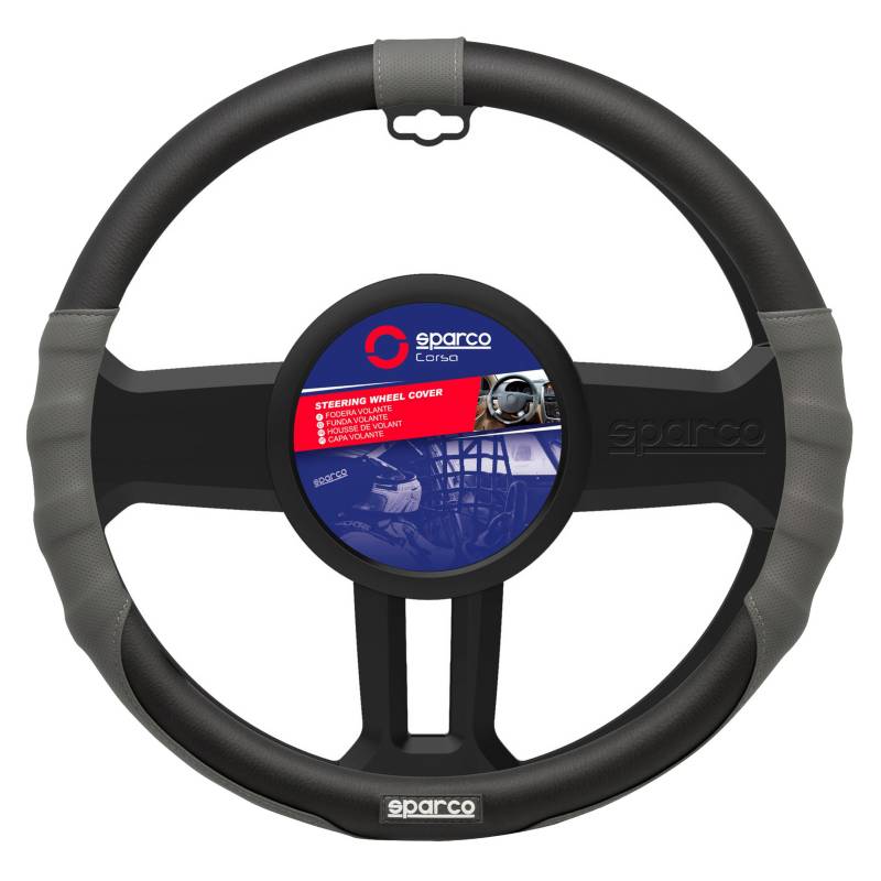 SPARCO - Funda Cubre Volante Para Auto Sparco Negro y Rojo 37 cm