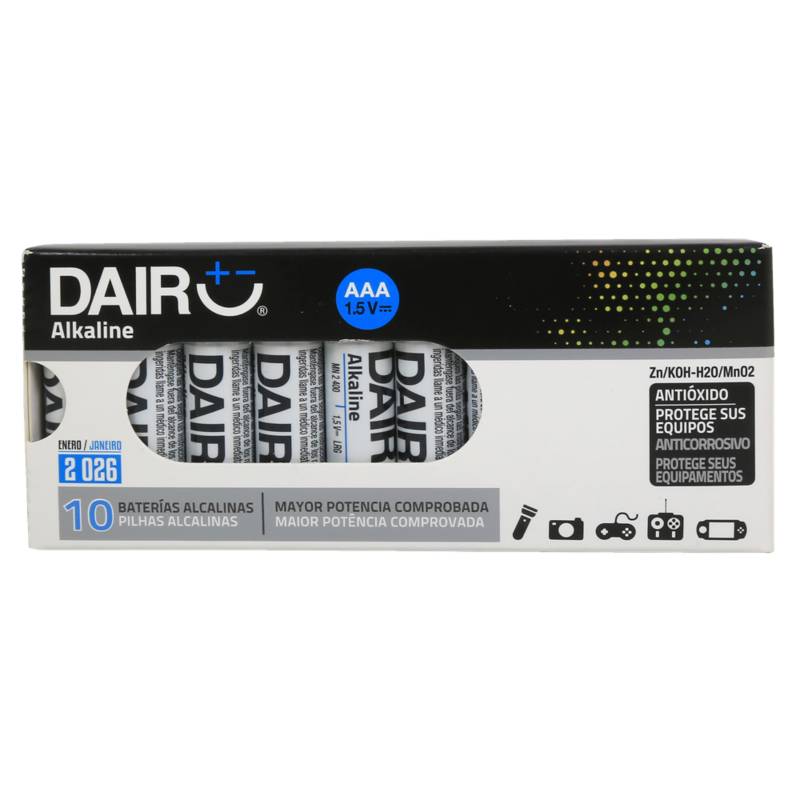 DAIRU - Pack de 10 Pilas Alcalinas Dairu AAA 1.5V