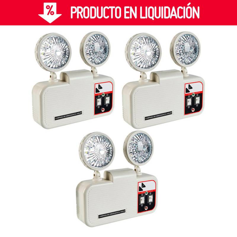 KARSON - Pack de Lámparas de Emergencia 550lm x 3 Unidades