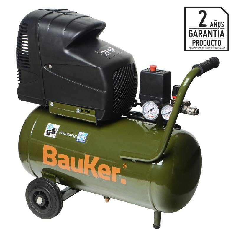 BAUKER - Compresor De Aire Eléctrico 2HP 24 Lt Bauker