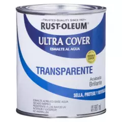 RUST OLEUM - Esmalte al Agua Ultra Cover Transparente Brillante 0,887L