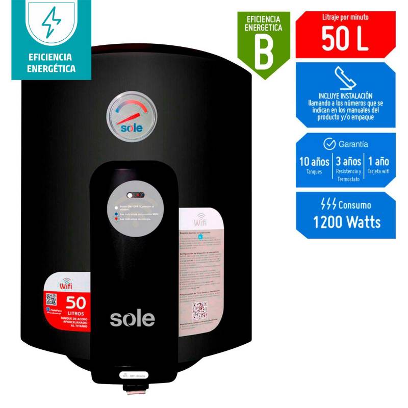 SOLE - Terma Eléctrica Sole Wifi 50 litros