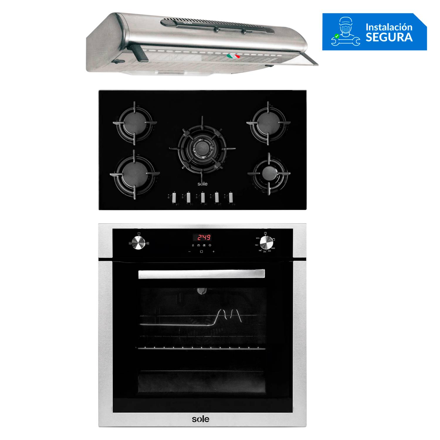 Combo Cocina a Gas SOLCO034 + Horno Eléctrico SOLHO012