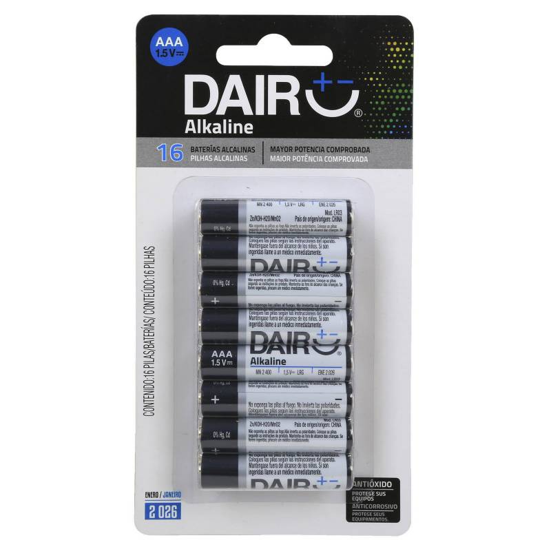 DAIRU - Pack 16 Pilas Alcalinas Dairu AAA 1.2V
