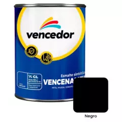 VENCEDOR - Esmalte Sintético Vencenamel Negro 1/4 gl