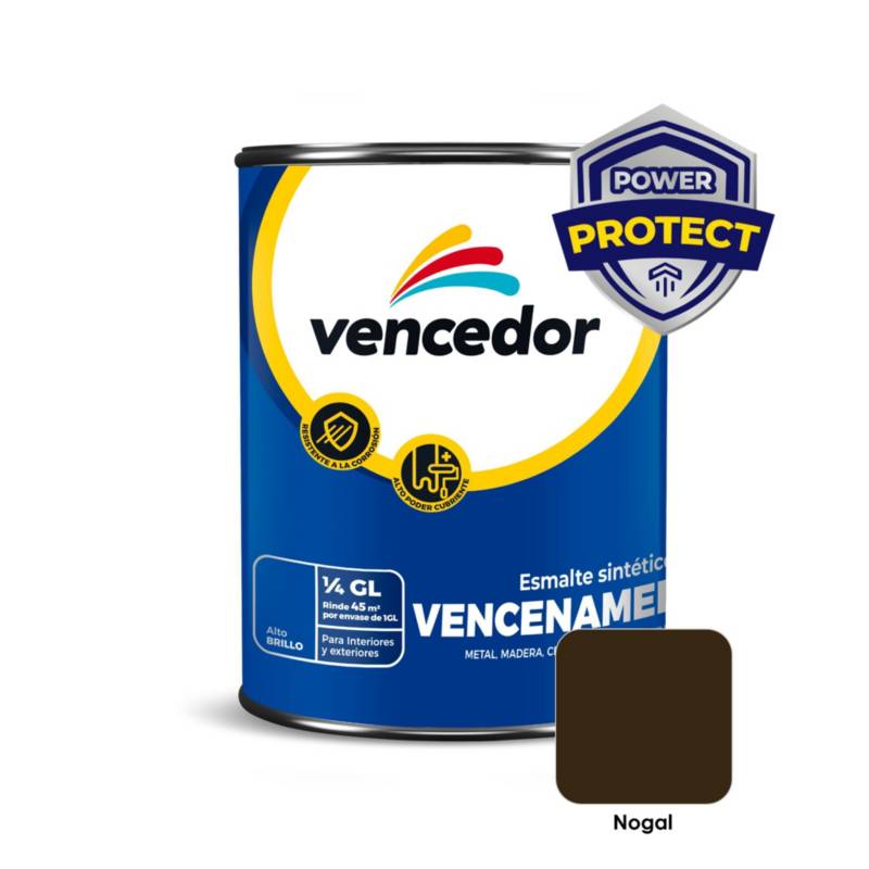 VENCEDOR - Esmalte sintético Vencenamel nogal 1/4 gl