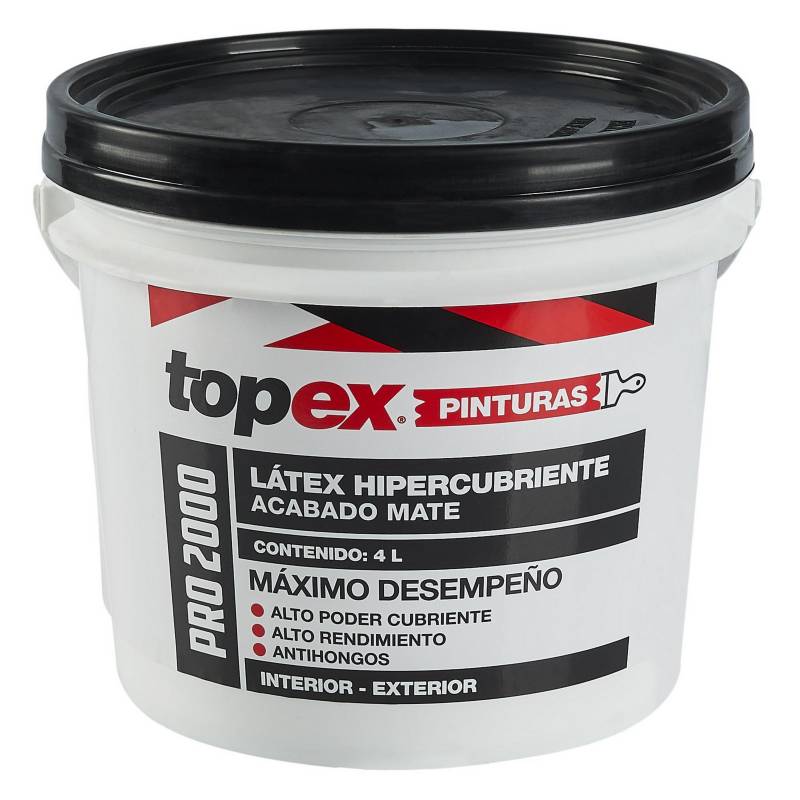 TOPEX - Pintura Látex Mate 2000 Blanco 4 L