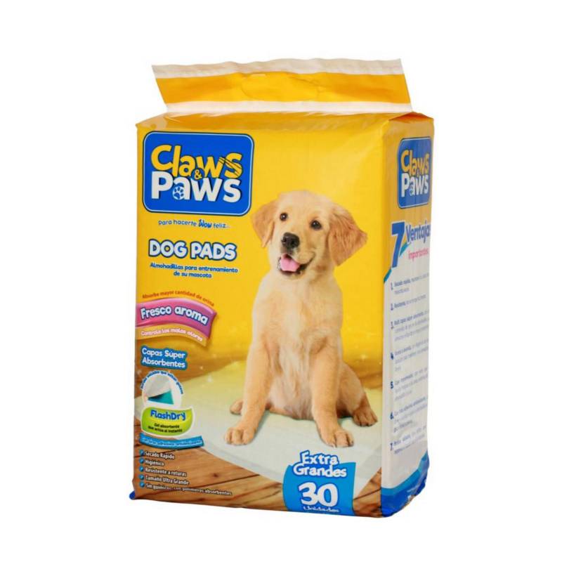 CLAWS & PAWS - Pañal para Perros x30 unidades Tela Impermeable Blanco