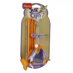 HARTZ - Juguete para Gato Pesca Poliéster Naranja 4x4x20cm