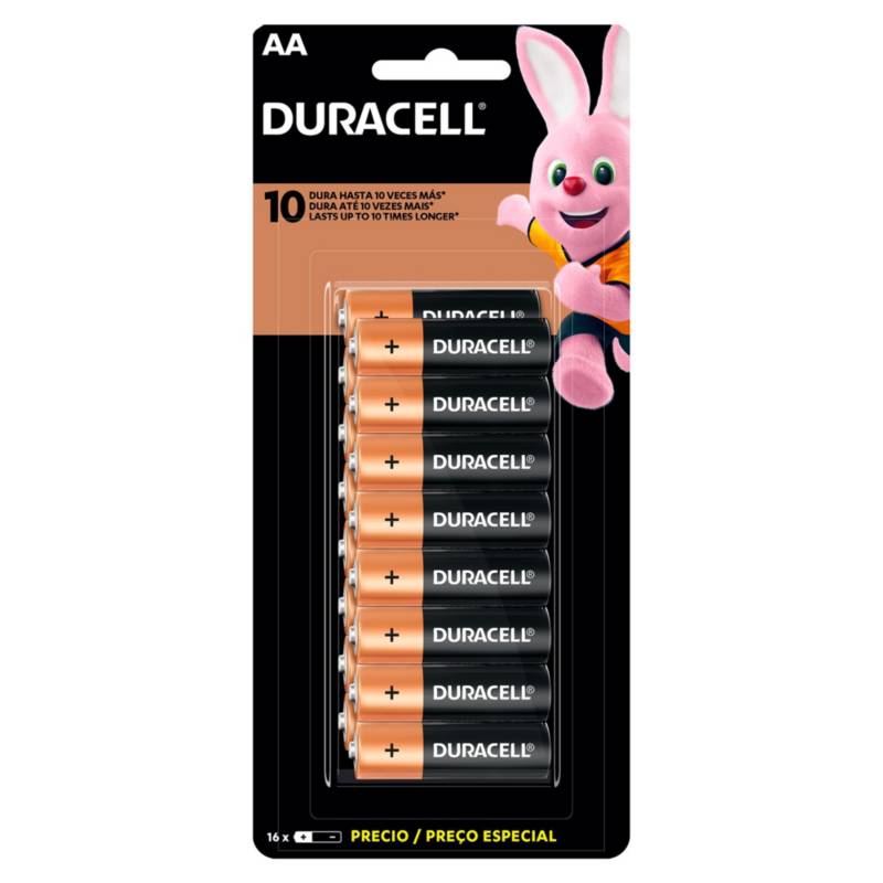 DURACELL - Pack de 16 Pilas Alcalinas Duracell AA 1.5V