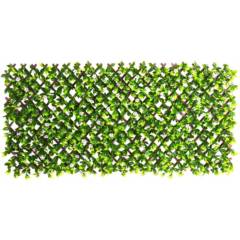 JUST HOME COLLECTION - Cerco Extensible con Flores Artificial Verde 200x100cm