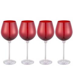 JUST HOME COLLECTION - Set de 4 Copas para Vino Tinto Roja