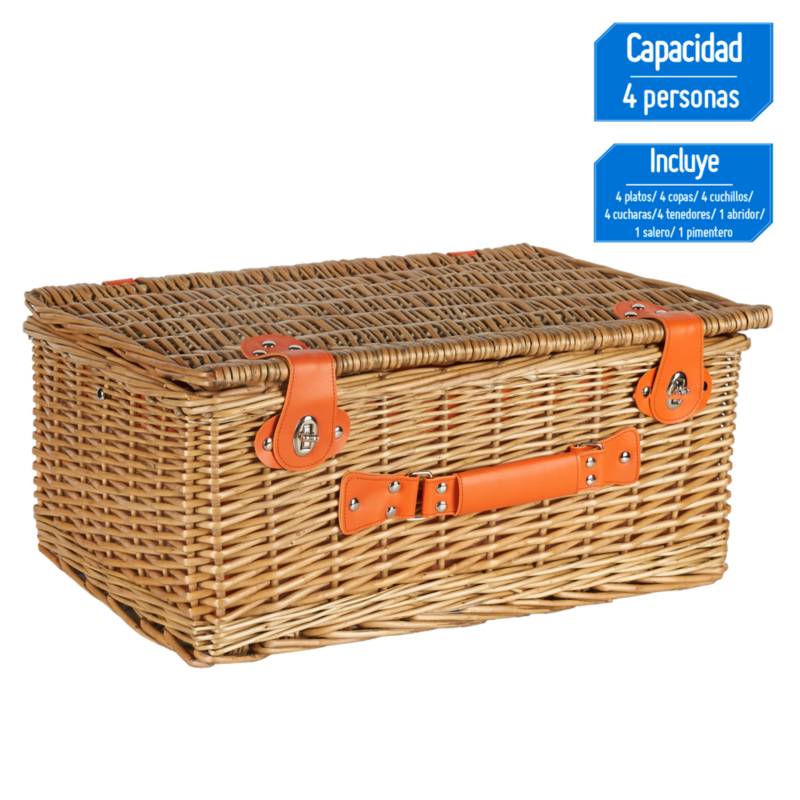 Ripley - CANASTA DE PICNIC RIPLEY HOME PARA 4 PERSONAS VERDE COUNTRY