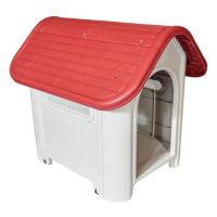 Casa perro plástico techo Rojo