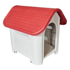 PETIZOOS - Casa perro plástico techo Rojo
