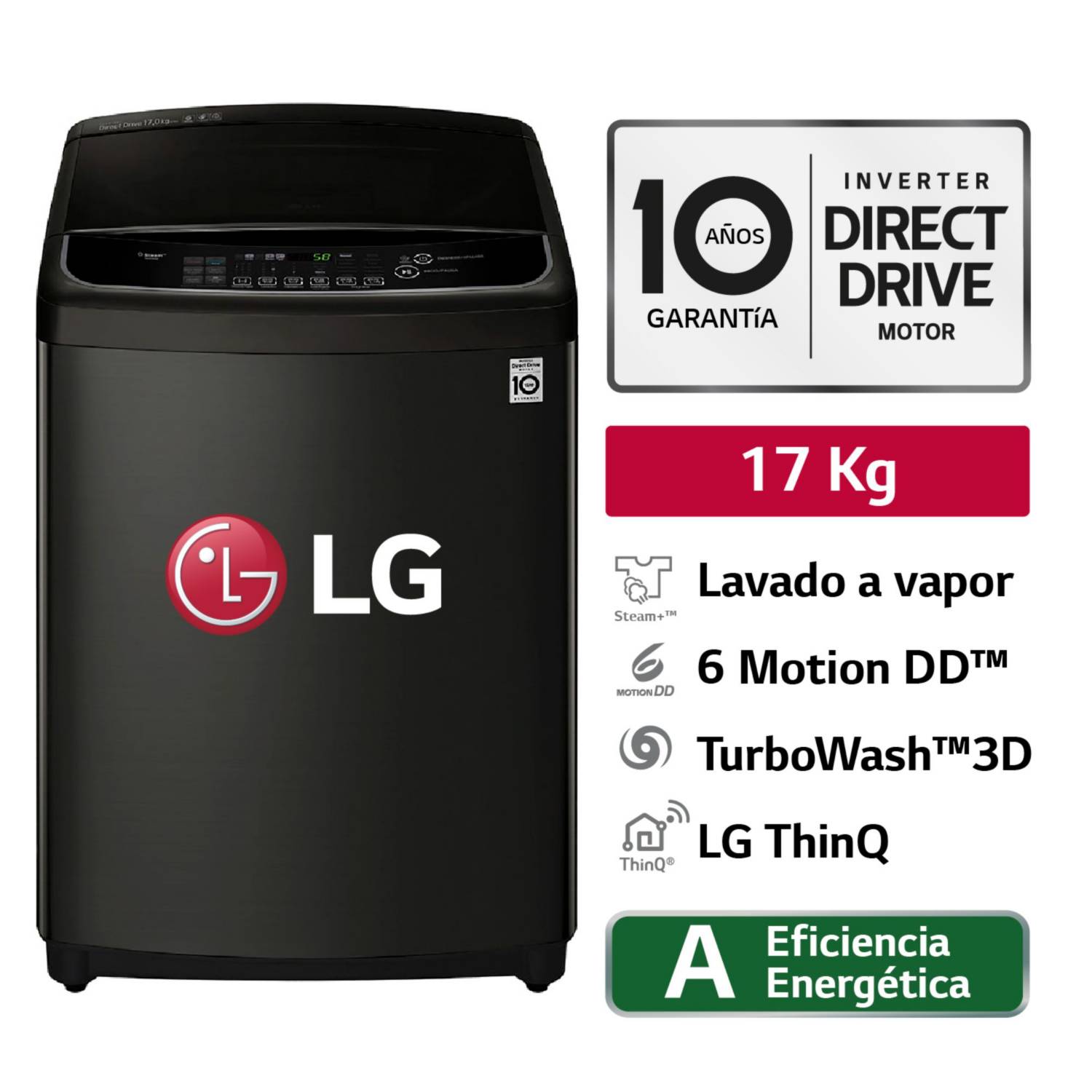 LG Kg Motor Directo Hedd WT17BSS6H Negro Platino | Sodimac Perú