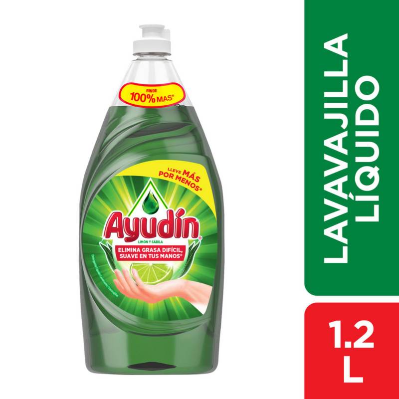 AYUDIN - Lavavajilla Líquido Ayudín Limon y Sábila 1.2L