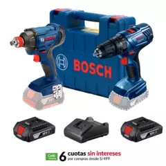 BOSCH - Taladro Atornillador Percutor Bosch GSB 180-LI + Llave de impacto 18V Bosch GDX 180-LI