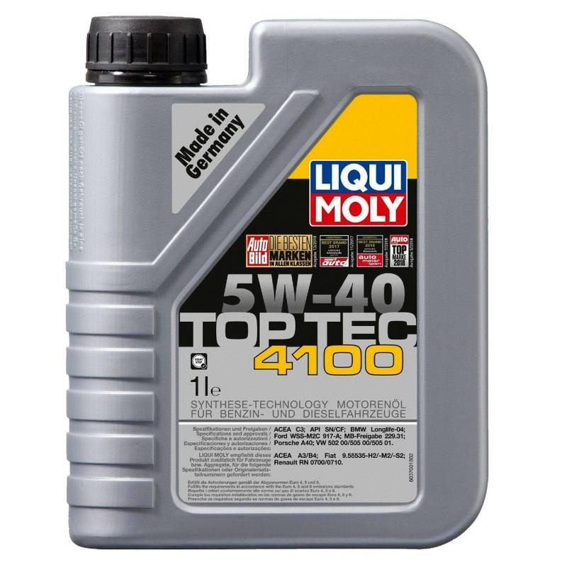 LIQUI MOLY - Aceite de Motor TOP TEC 4100 5W-40 1 L