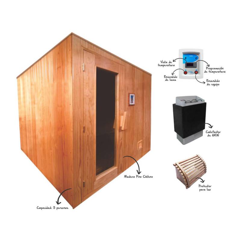 Cabina de Sauna Portátil 200x150x100cm 2 Caras