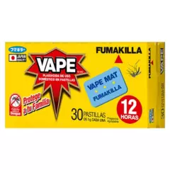VAPE - Pastilla Repelente Zancudos y Mosquitos 30 unidades