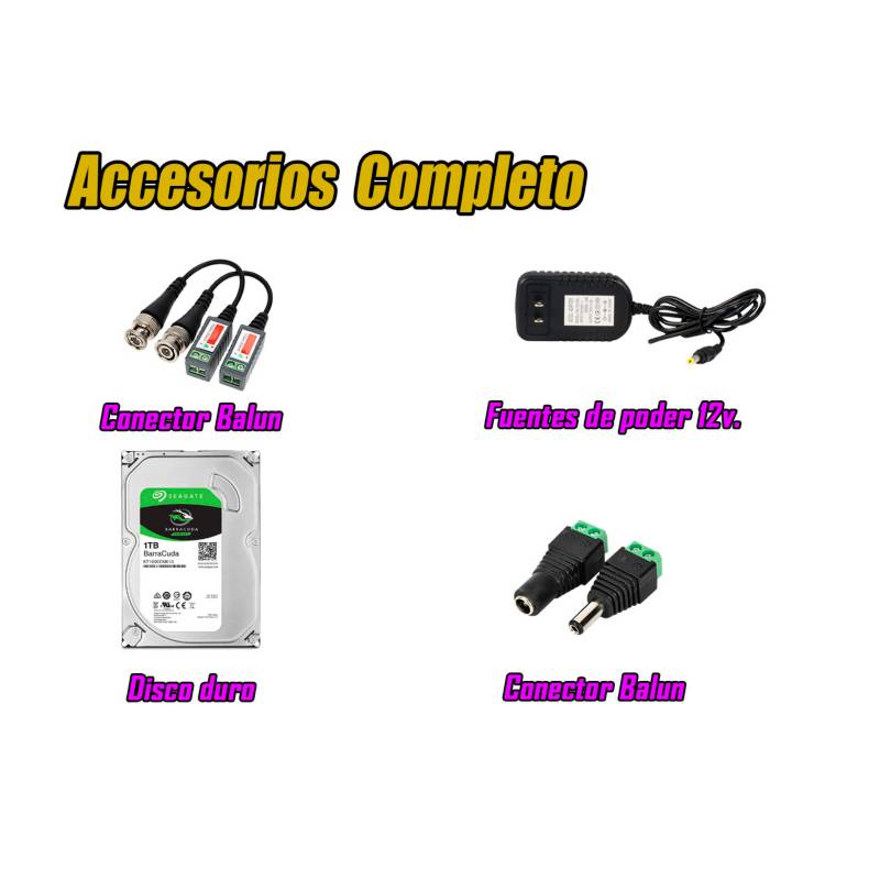 Kit 5 Cámaras de Seguridad Full HD 1080p P2P Vigilancia + Kit de  Herramientas