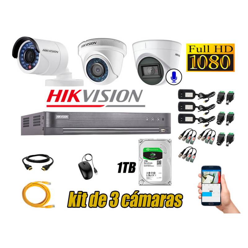 Kit 3 Cámaras Seguridad y Vigilancia Interior HD- I30L VIPA