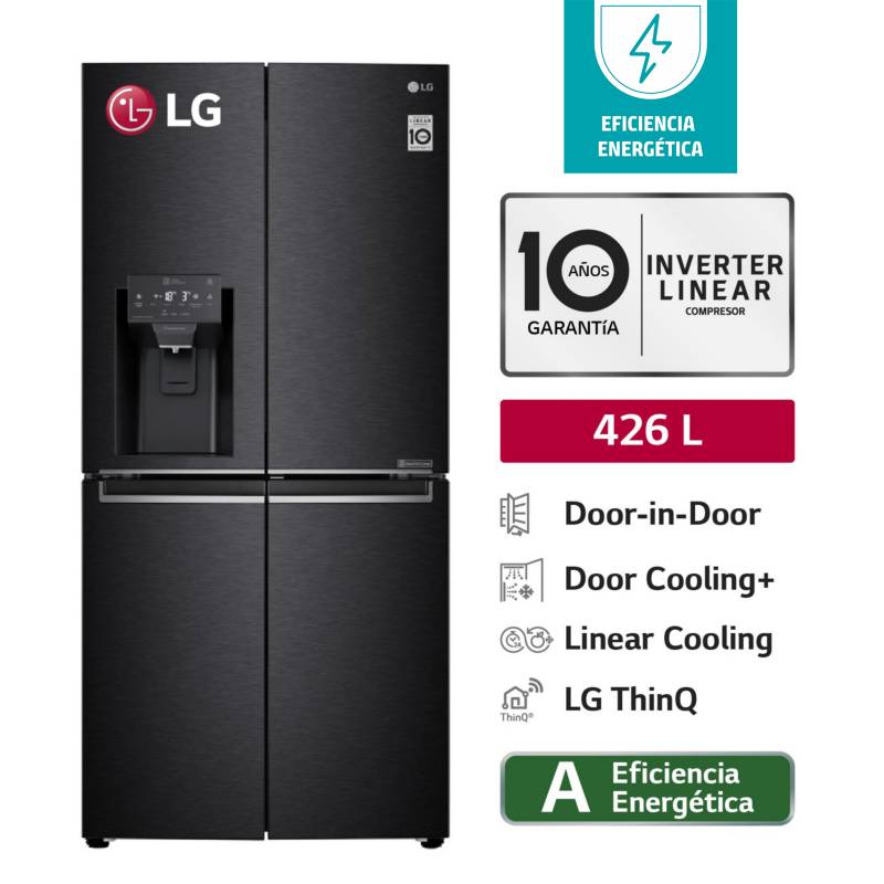 LG - Refrigeradora LM57SDT 426L Hygiene Fresh French Door Negro Mate LG