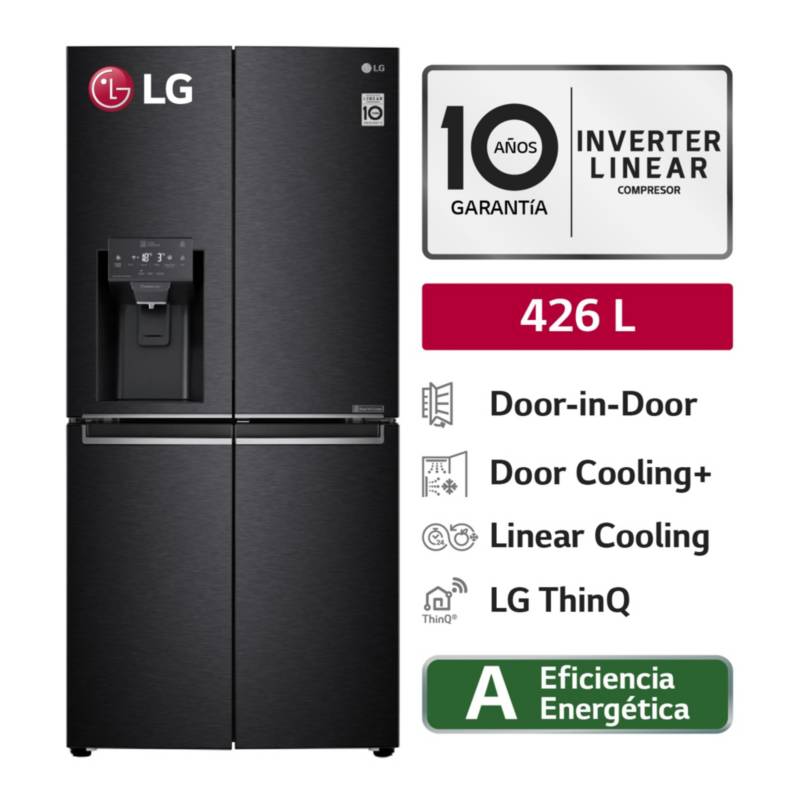 LG - Refrigeradora LG 426 Lt French Door LM57SDT Negro