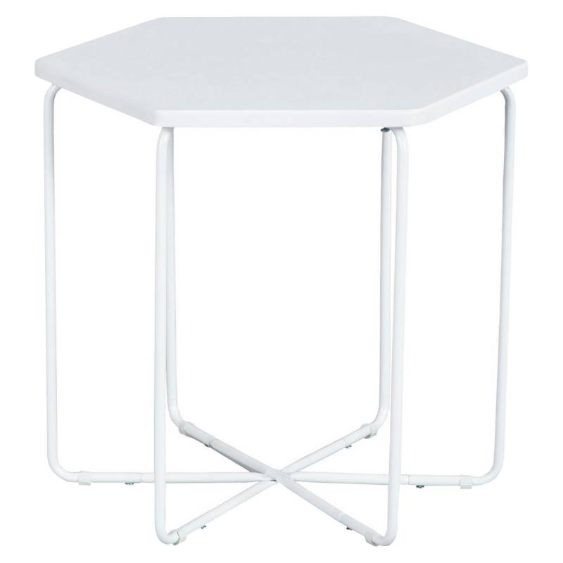 JUST HOME COLLECTION - Mesa Auxiliar lateral Colm Blanco