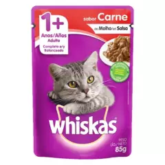 WHISKAS - Whiskas Adultos Alimento para Gatos 85 gr Sabor Carne