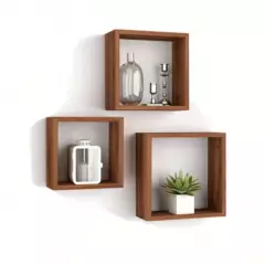 JUST HOME COLLECTION - Set 3 Repisas Cubo Wengue