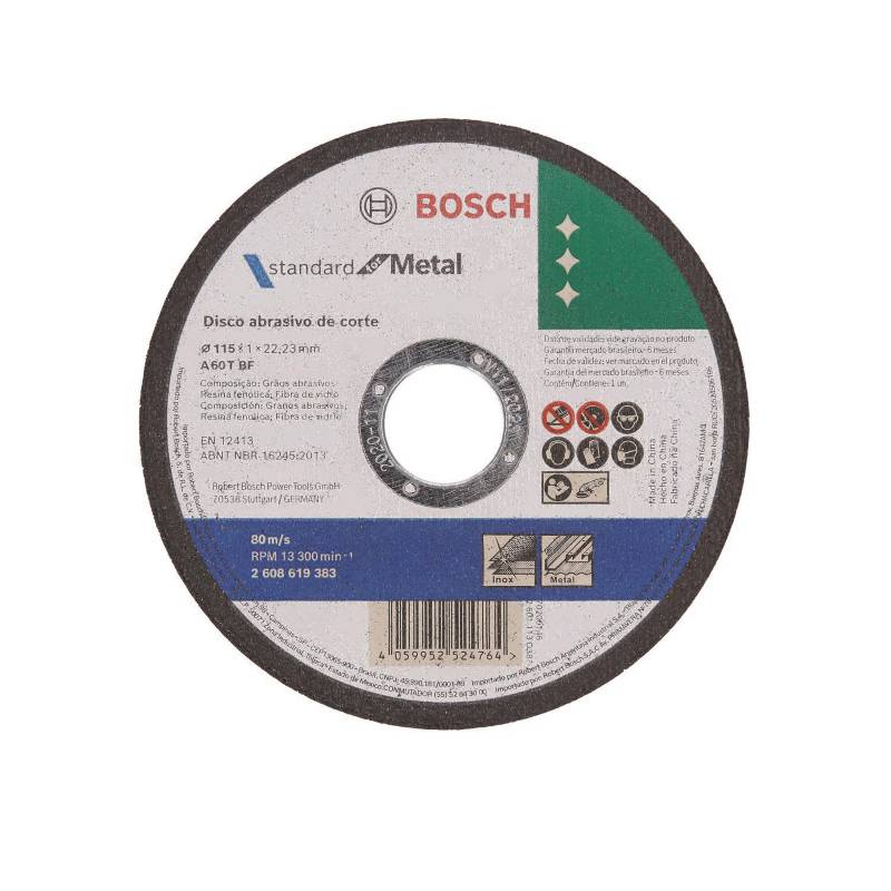 BOSCH - Disco de Corte Bosch Standard Para Metal 115x1.0mm