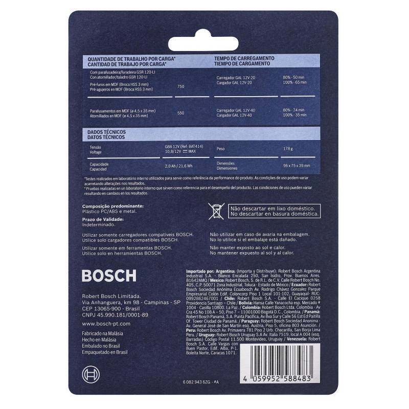 Batería de iones de litio 12V Bosch GBA 12V 4,0Ah