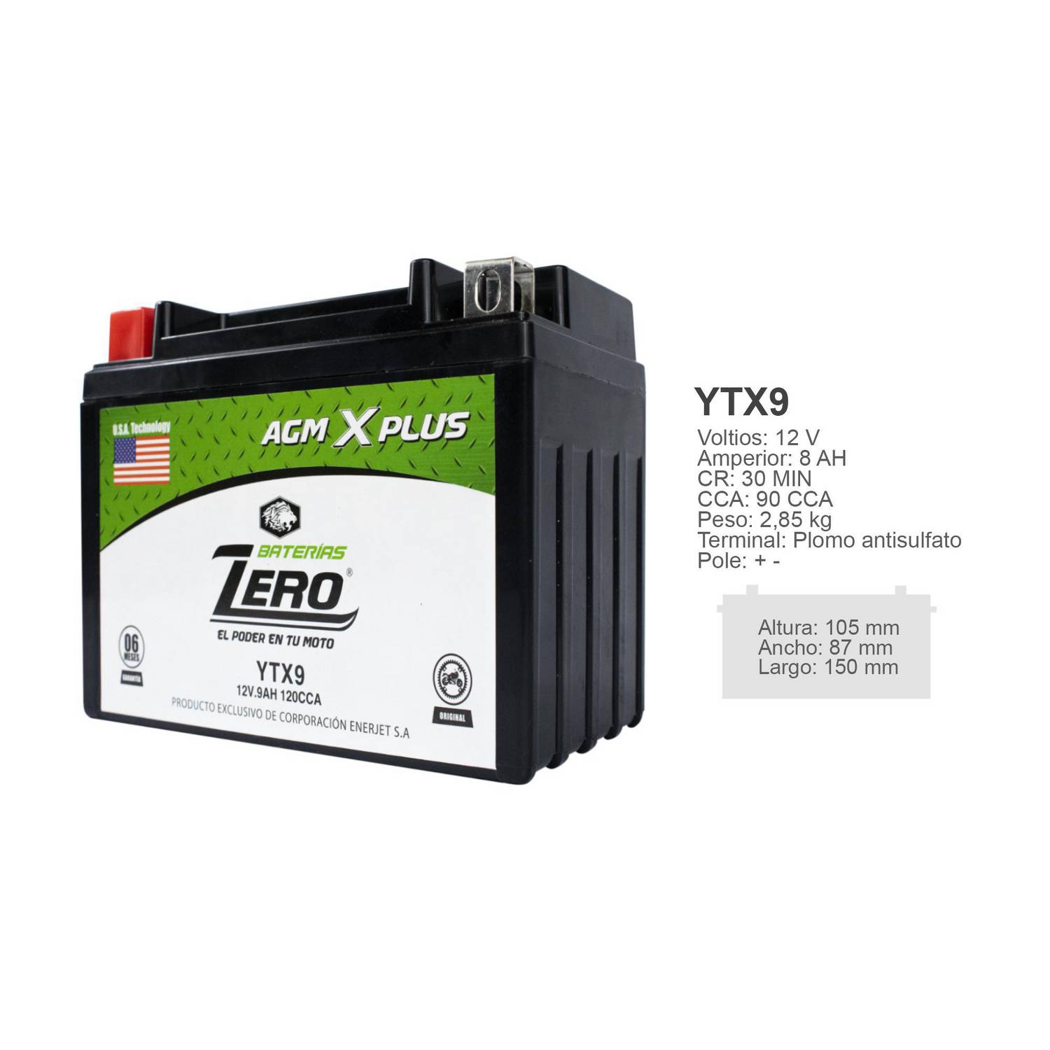 Batería zero premium libre Mant.ytx9-bs - Promart