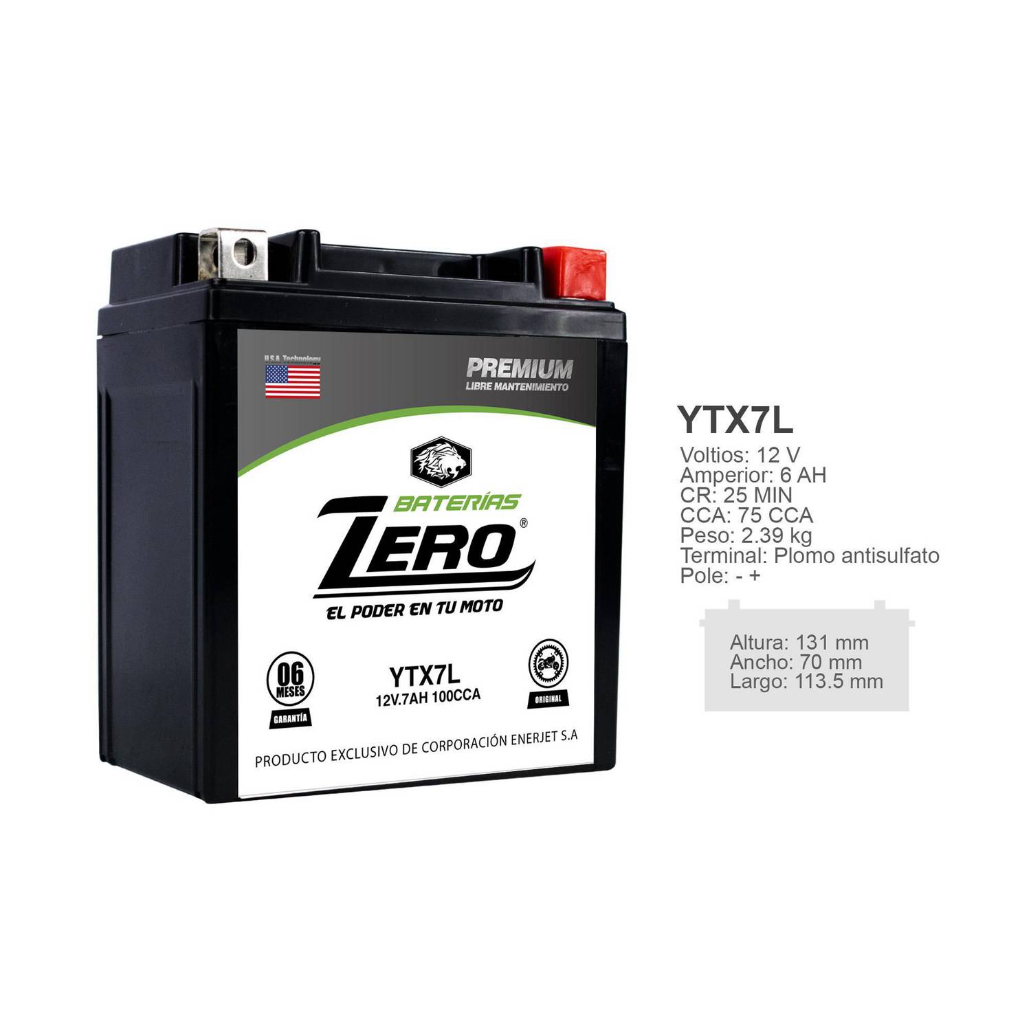 Batería Moto YTX7L-BS