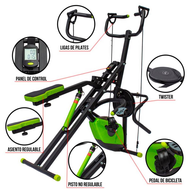 SPORTFITNESS - Máquina Abdominal + Bicicleta + Twister