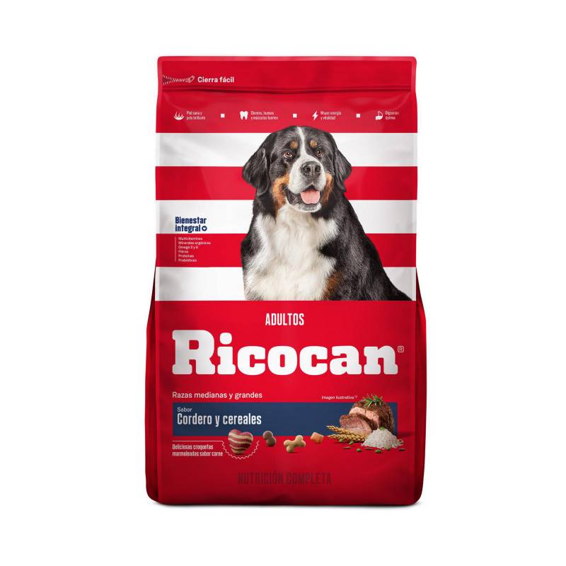 RICOCAN - Ricocan Adultos Alimento para Perros 22 kg Sabor Cordero/Cereales
