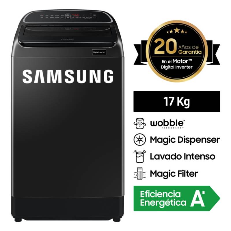 SAMSUNG - Lavadora Samsung 17 Kg WA17T6260BV Negro