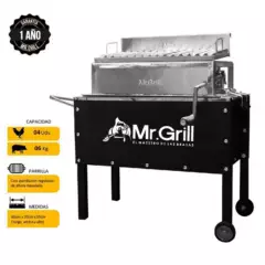 MR GRILL - Caja China Mr Grill Mediana Junior 35x40x60cm Black Inoxidable + Parrilla Regulable