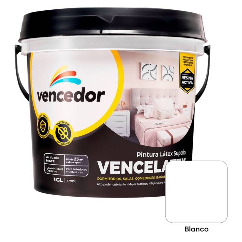 VENCEDOR - Pintura Vencelátex Blanco 1GL