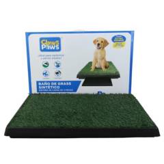 CLAWS & PAWS - Baño de Grass Sintético + Repuesto para Perros Verde y Negro 49x6x61cm