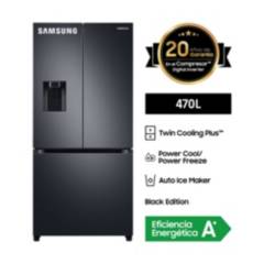 SAMSUNG - Refrigeradora Samsung 470 Lt French Door Twin Cooling RF49A5202B1 Negra