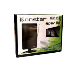KONSTAR - Antena Amplificada HDTV/UHF/VHF Negro