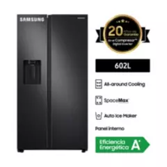 SAMSUNG - Refrigeradora Samsung 602 Lt Side by Side RS60T5200B1 Negro
